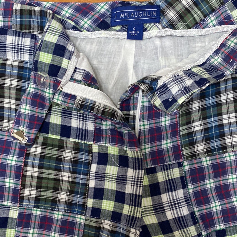 J Mclaughlin Madras Plaid Patchwork Pants - image 3